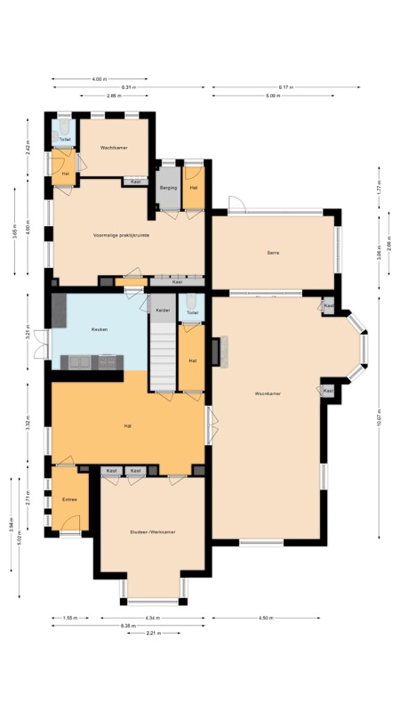 2D plattegronden van de begane grond van Villa Olanda