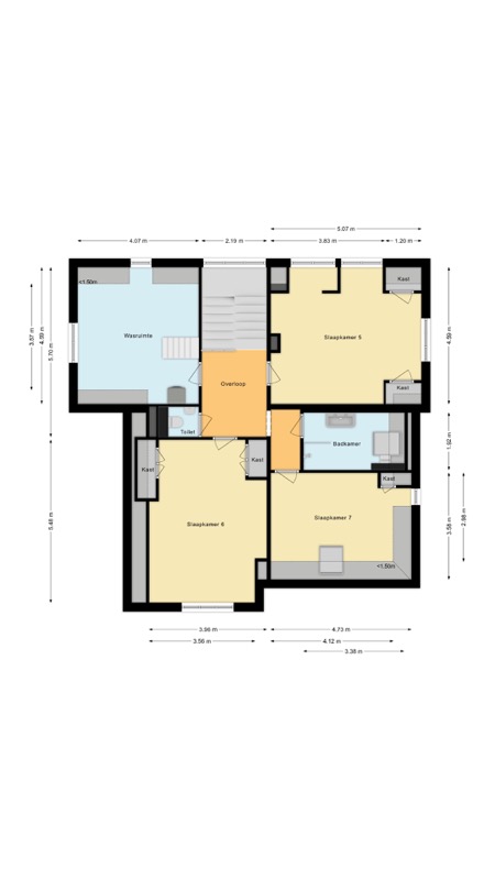 2D plattegronden van de tweede verdieping van Villa Olanda