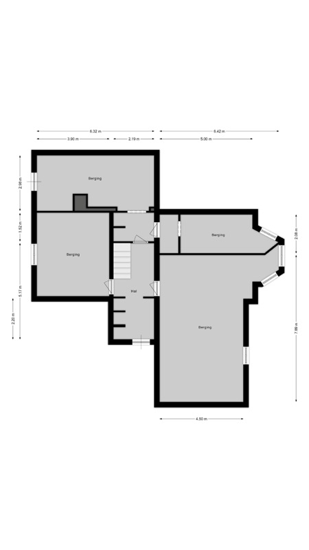 2D plattegronden van de kelder van Villa Olanda
