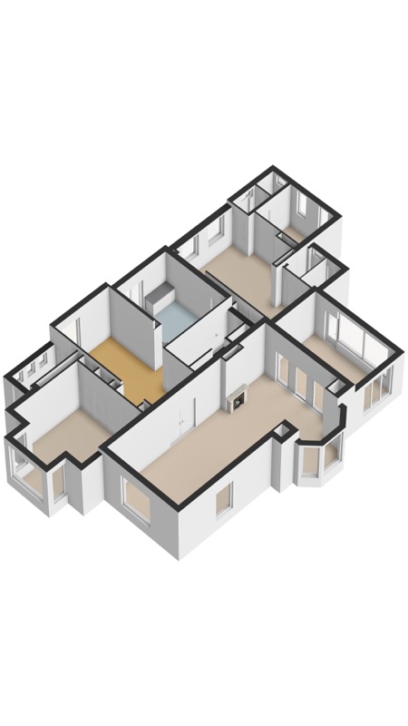 3D plattegronden van de begane grond van Villa Olanda