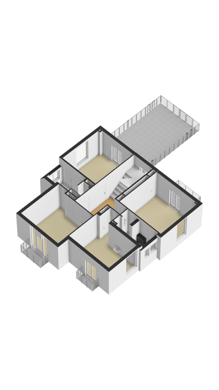3D plattegronden van de eerste verdieping van Villa Olanda