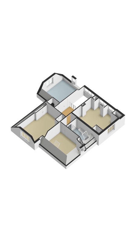 3D plattegronden van de tweede verdieping van Villa Olanda